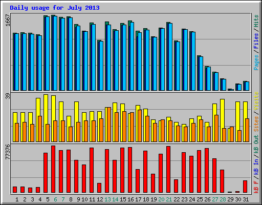 Daily usage for July 2013