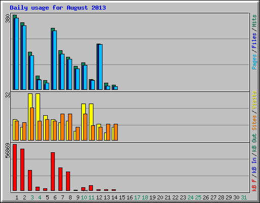 Daily usage for August 2013