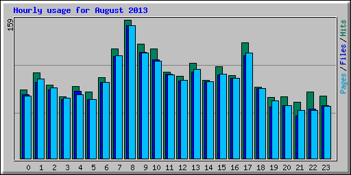 Hourly usage for August 2013